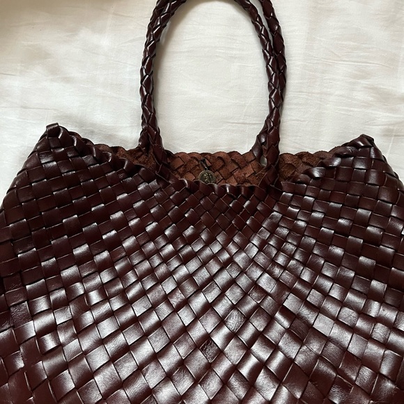 Brown woven leather bag - Picture 4 of 5